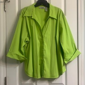 Unique spectrum green button down shirt